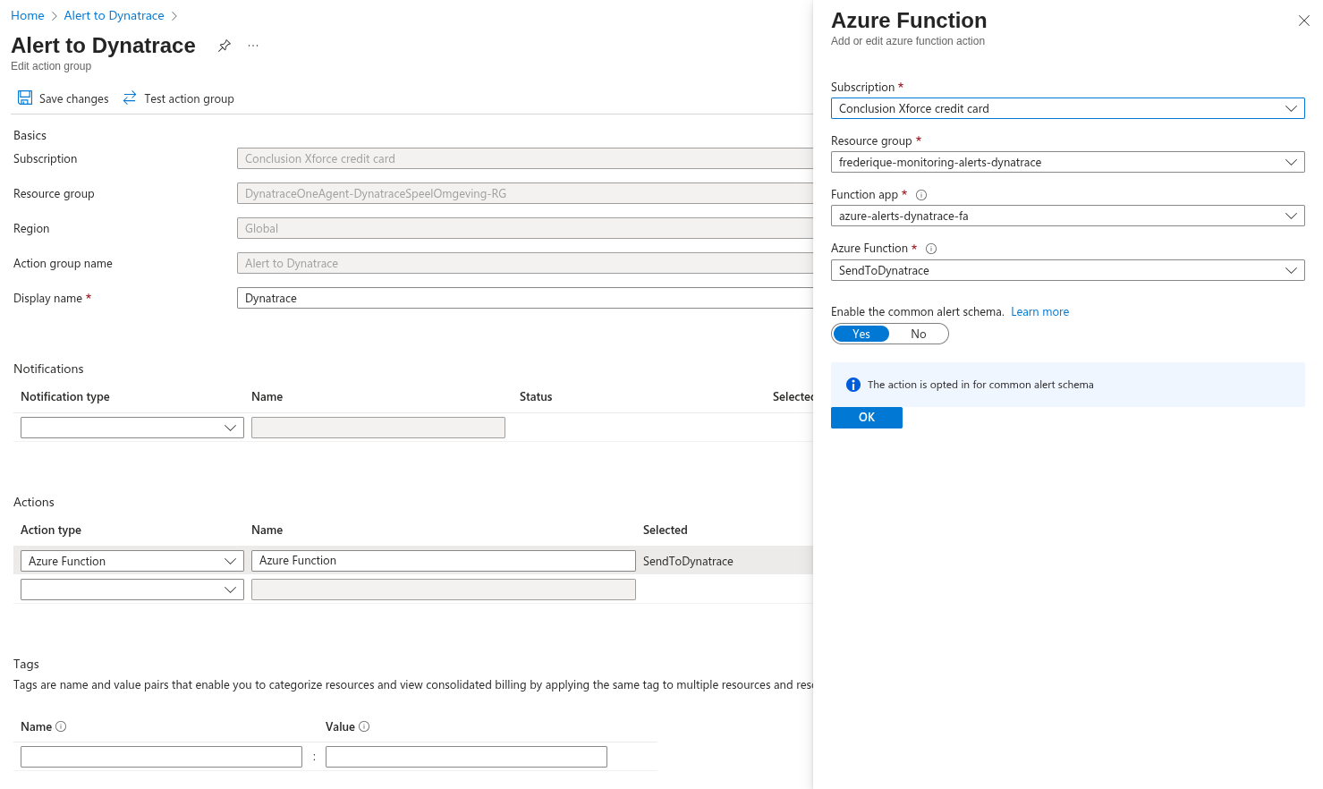 Action group example