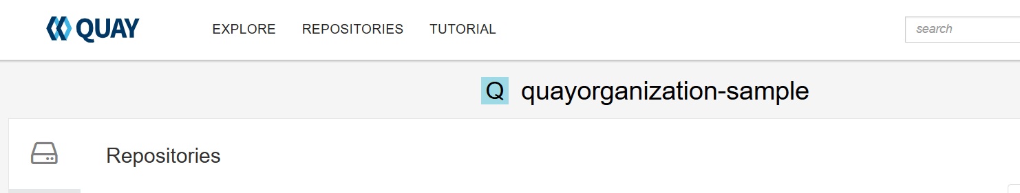 New organization visible in Quay UI